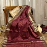 Rohini (रोहिणी) – The Regal Maroon Silk Adorned with Pearled Zardozi