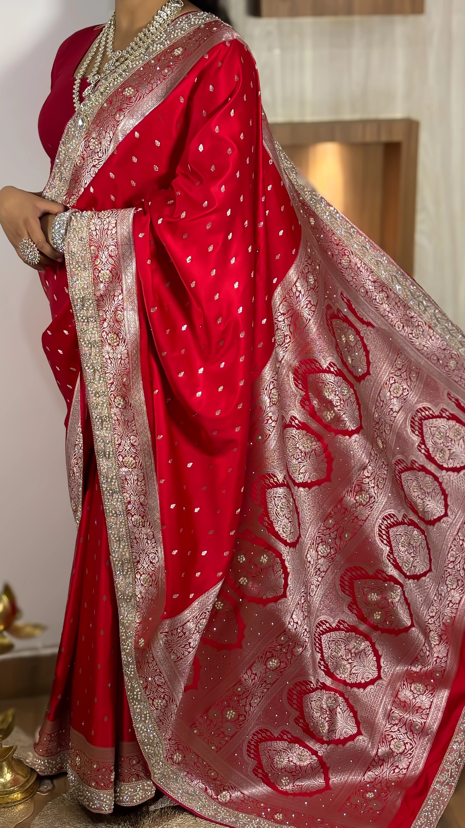 Mohini (मोहिनी) – The Mesmerizing Red Silk Elegance : Signature Red Silk Saree