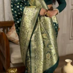 Vansundari (वनसुंदरी) – The Forest-Born Radiance with golden Zari and Stone work